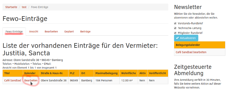 Kalender Bearbeiten Ferienwohnungen In Bamberg Und Umgebung
